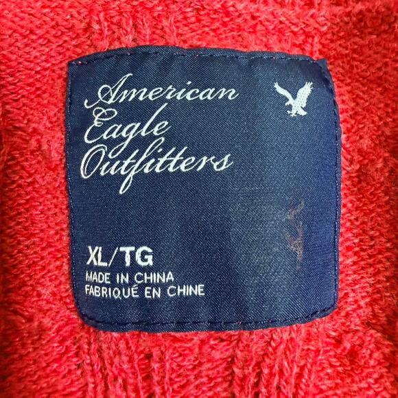 Y2k american eagle melon colored vneck knit sweater - Picture 6 of 6